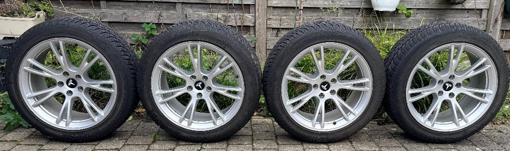 Originele Tesla Model Y velgen met winterbanden 19", Auto-onderdelen, 255 mm, Banden en Velgen, Winterbanden, Ophalen
