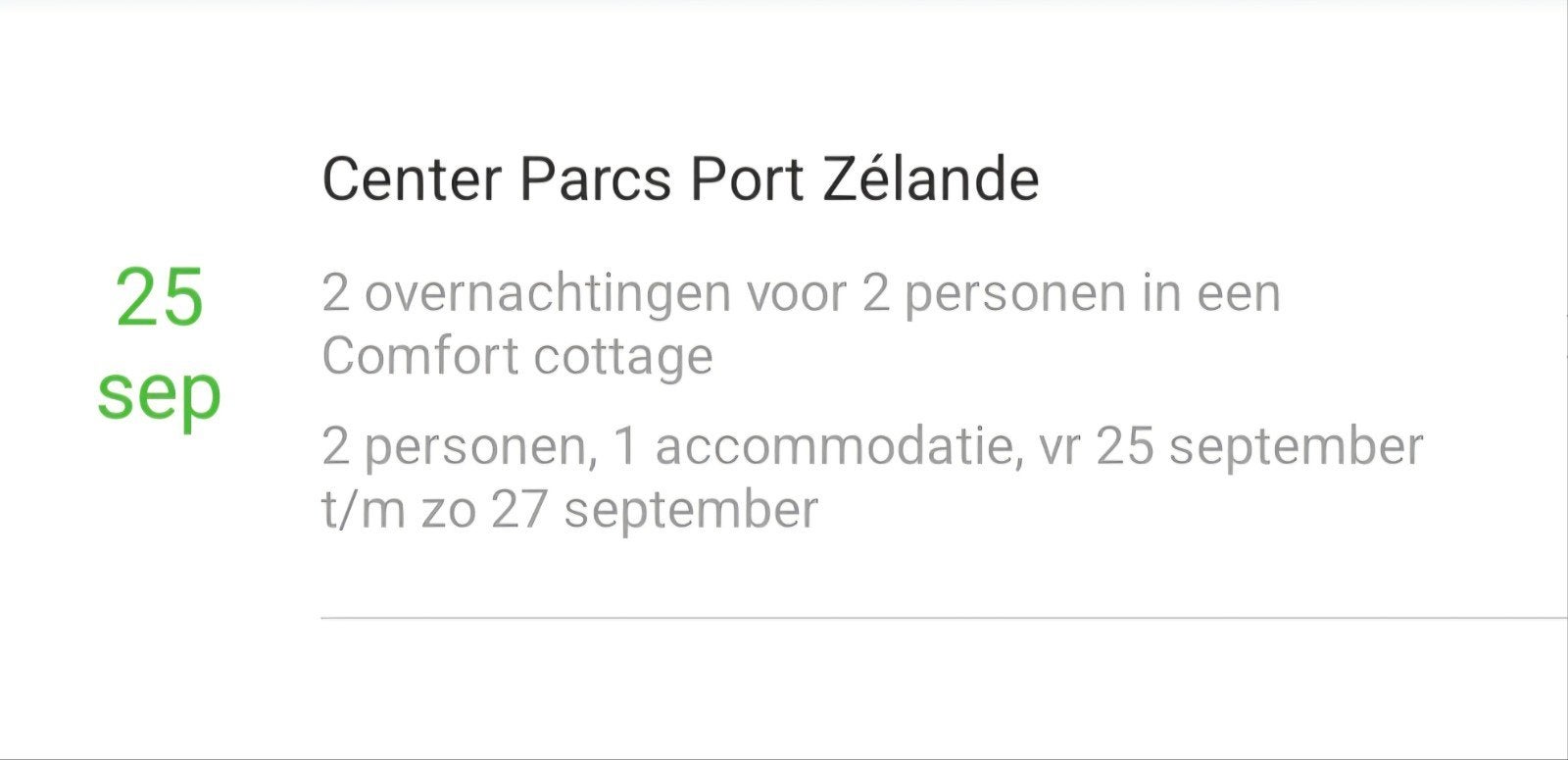 center parcs, Tickets & Billets, Deux personnes, Parcs de bungalows