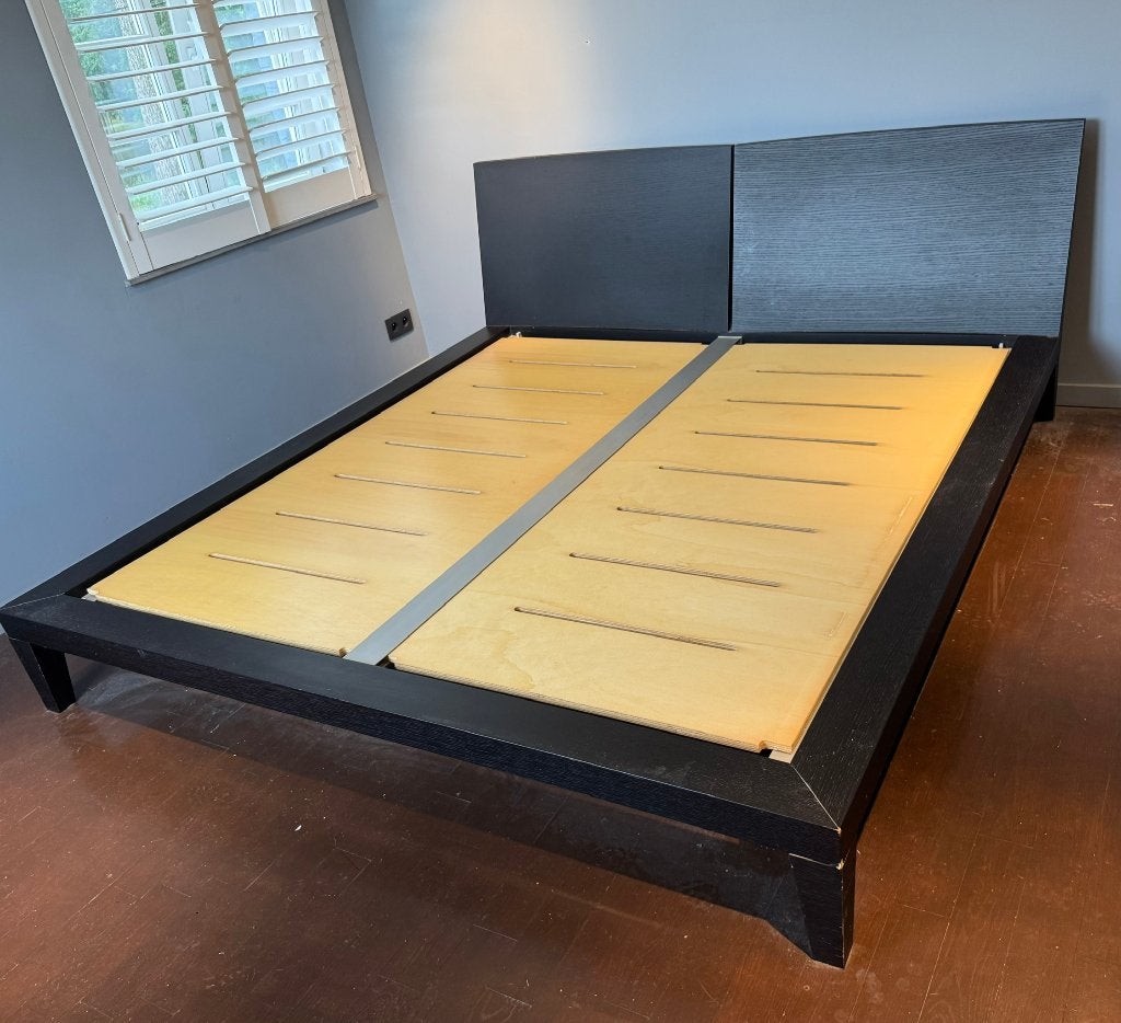 FLOU bed van massief hout in Italiaans design 180X200, Ophalen, Zwart, Tweepersoons, Overige maten
