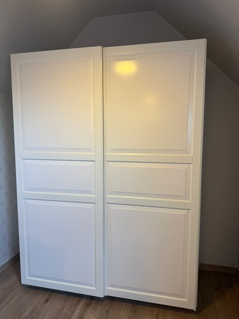 Houten kleerkast wit IKEA PAX, Ophalen, Gebruikt, 100 tot 150 cm, Met plank(en)