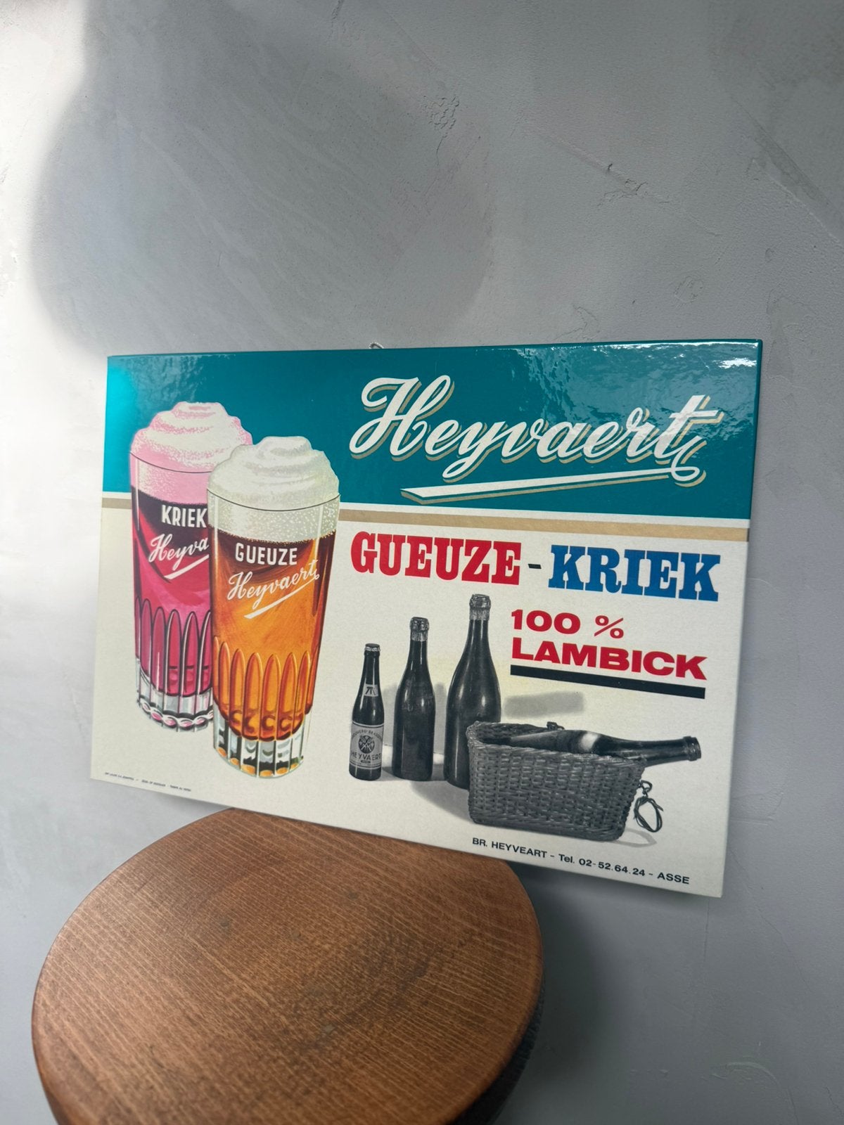 Vintage kartonnen reclamebord van Brouwerij Heyvaert, Enlèvement ou Envoi, Comme neuf