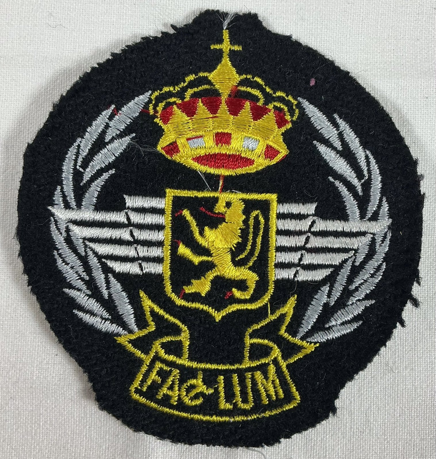 Vintage belgische militaire luchtmacht patch embleem, Onbekend, Ophalen of Verzenden, Luchtmacht, Onbekend
