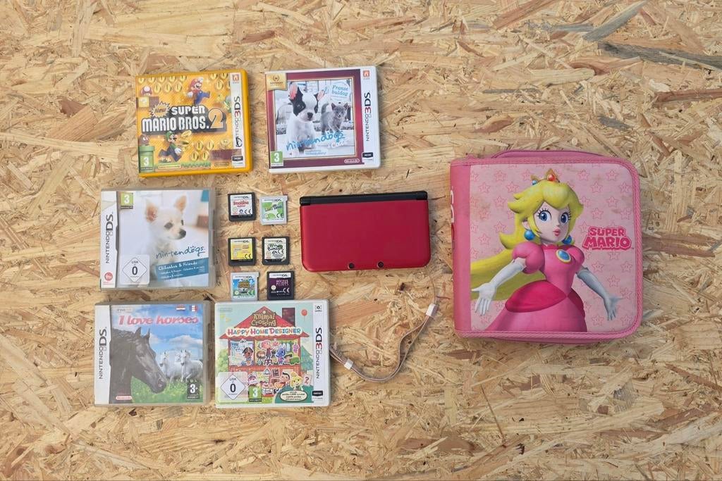 Nintendo 3DS XL Bundle - Red/Black + 11 Games + Accessories, Games en Spelcomputers, Ophalen of Verzenden, Zo goed als nieuw