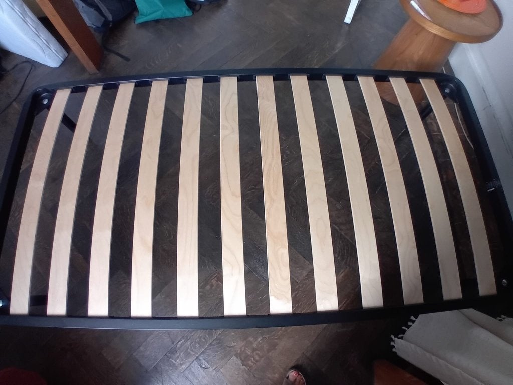 Bedframe en matras 180x90cm, 90 cm, Enlèvement, Noir, Une personne
