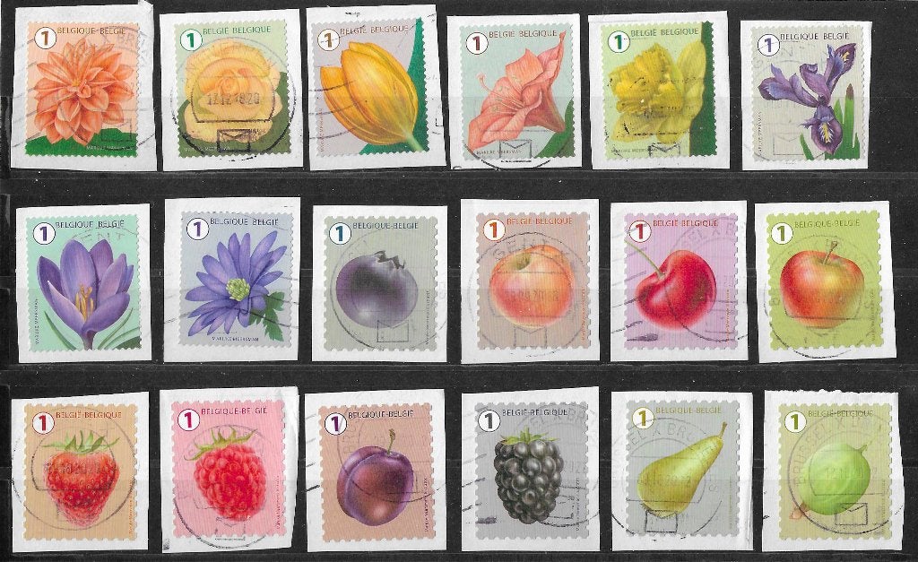 Belgische postzegels  -  bloemen en fruit, Postzegels en Munten, Ophalen of Verzenden