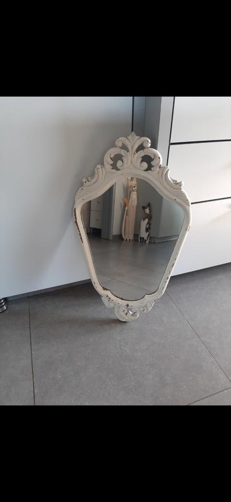 Oude antieke spiegel in hout, Ophalen of Verzenden