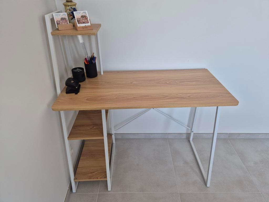 Bureau hout met 3-laags opbergplanken, Huis en Inrichting, Ophalen, 103 cm, Hout, Kinderbureau
