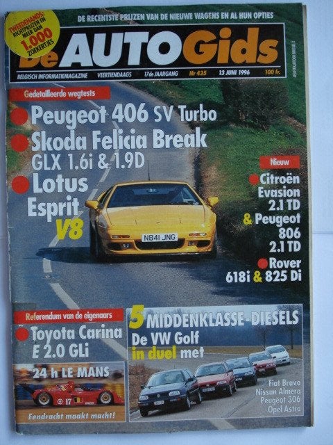 AutoGids 435 Lotus Esprit V8 Skoda Felicia Peugeot 406 306, Envoi, Utilisé, Général