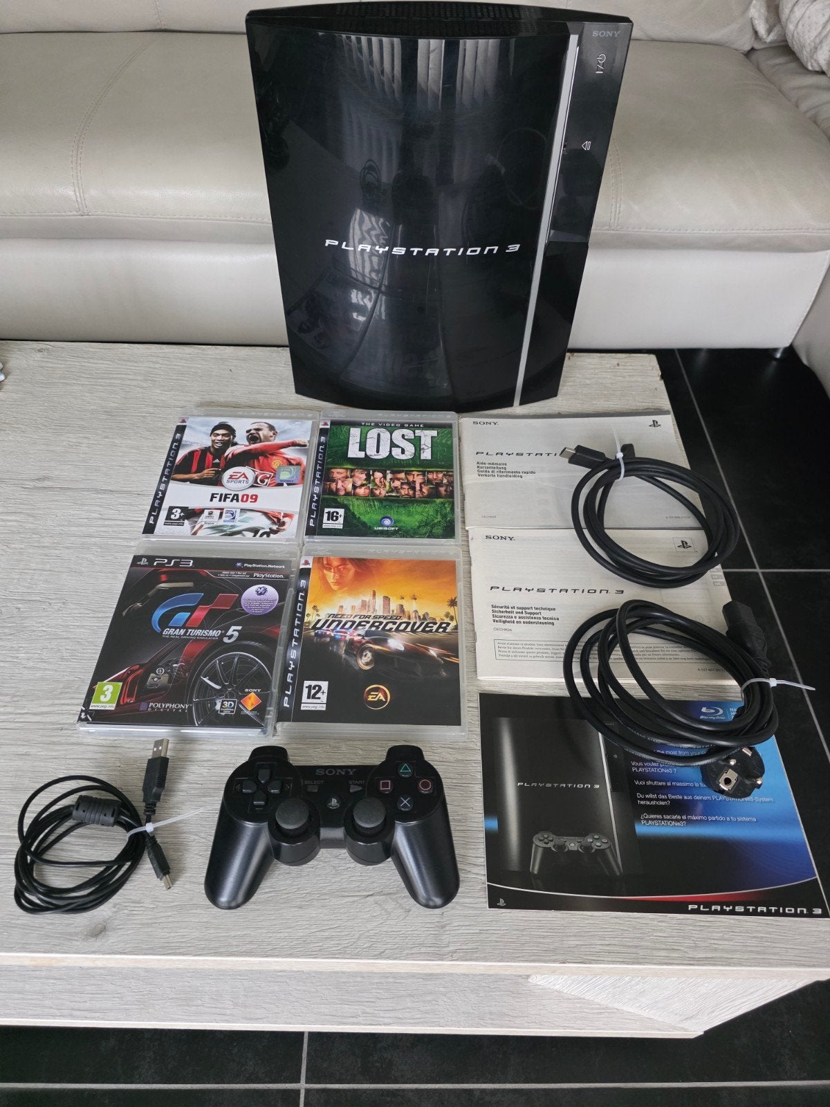 PlayStation 3 Fat 80Go + 4 jeux, Consoles de jeu & Jeux vidéo, Enlèvement ou Envoi, Avec 1 manette, Phat, Utilisé
