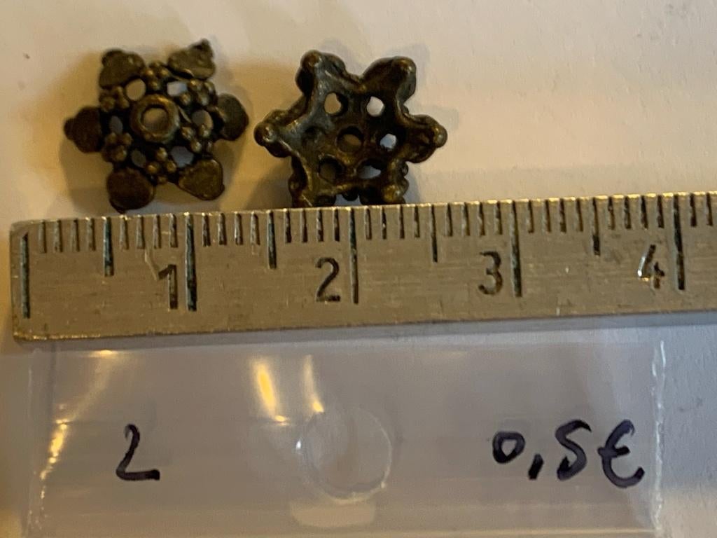 2 stuks metalen kralenkapjes, Enlèvement ou Envoi, Neuf, Entretoise ou Perle intermédiaire
