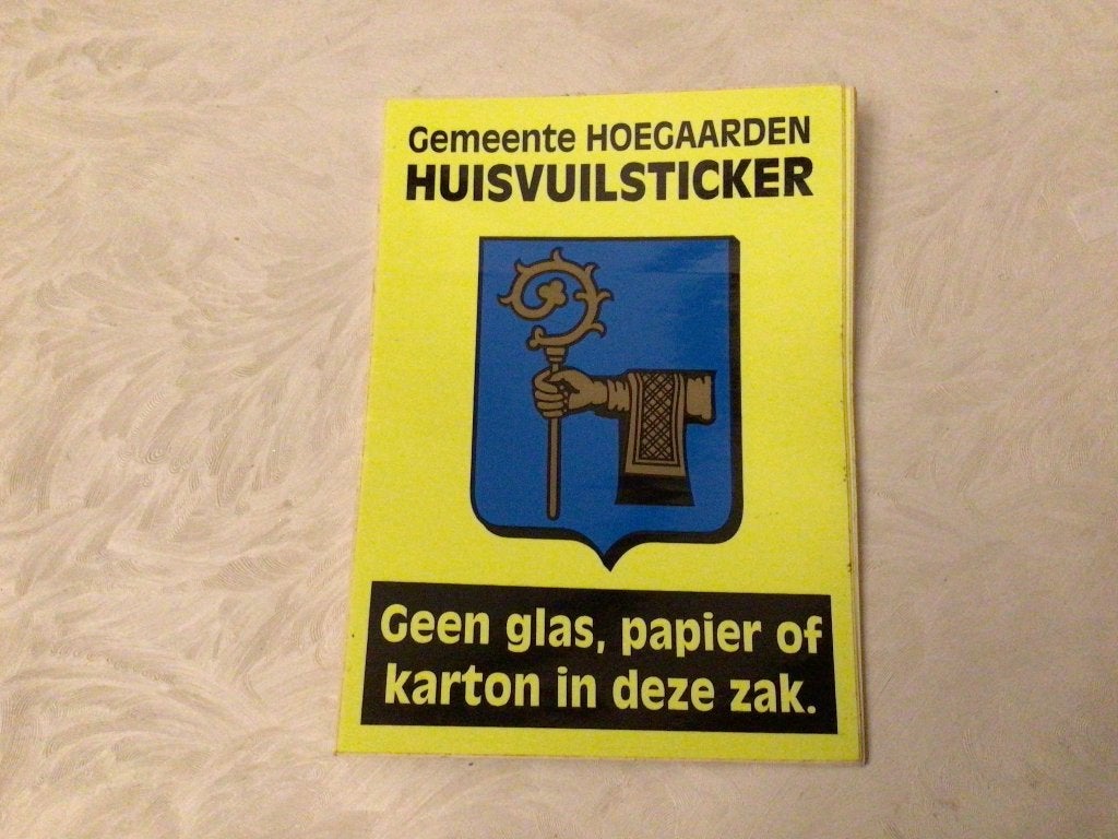 Sticker wapenschild gemeente Hoegaarden, Verzamelen, Ophalen of Verzenden
