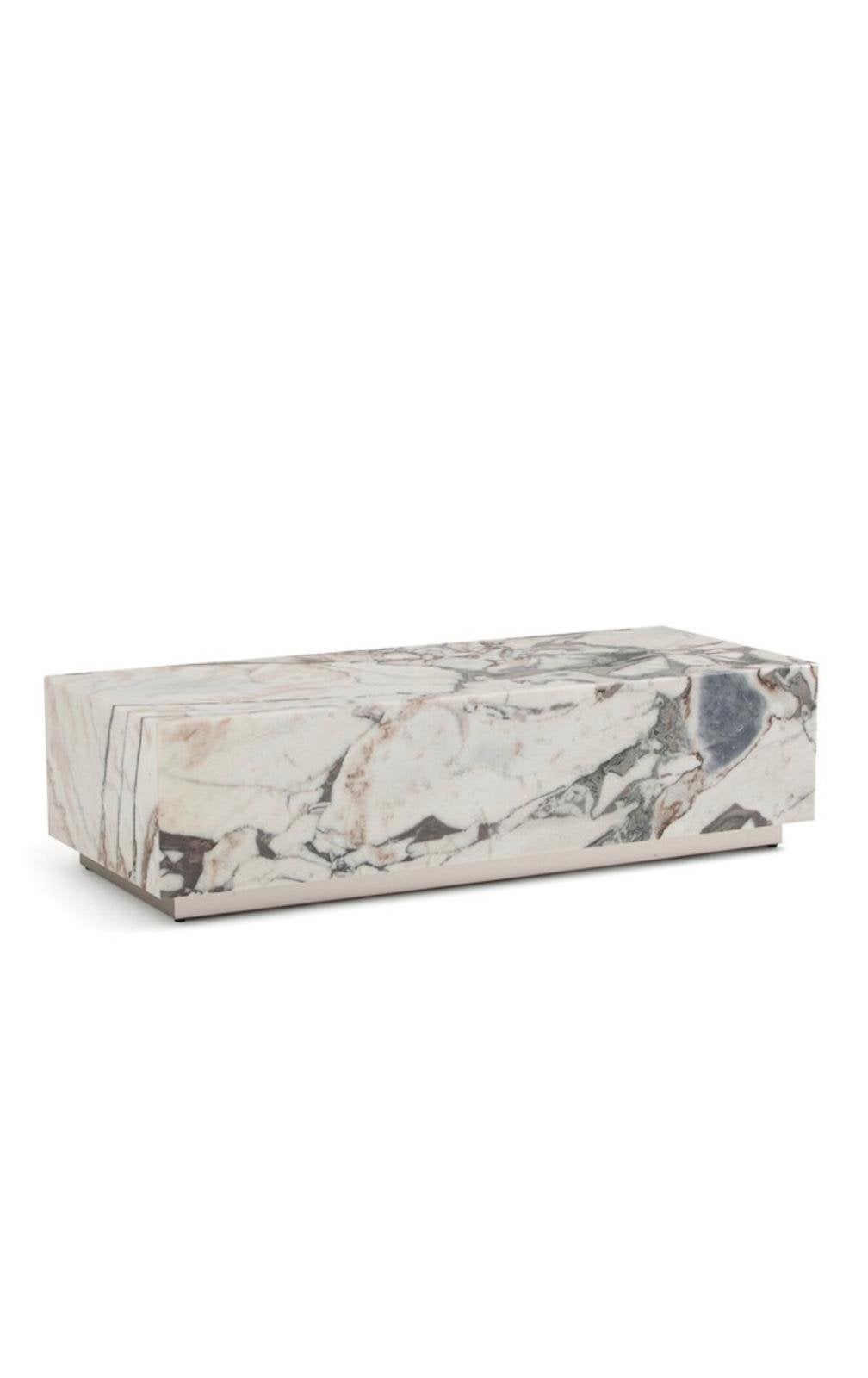 Table basse cube en marbre, Maison & Meubles, Comme neuf, 100 à 150 cm, Enlèvement, 5 – 50