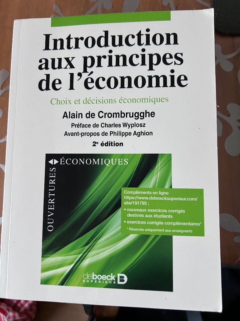 Introduction aux principes de l’economie, Livres, Enlèvement ou Envoi, Comme neuf, Enseignement supérieur professionnel, De boeck