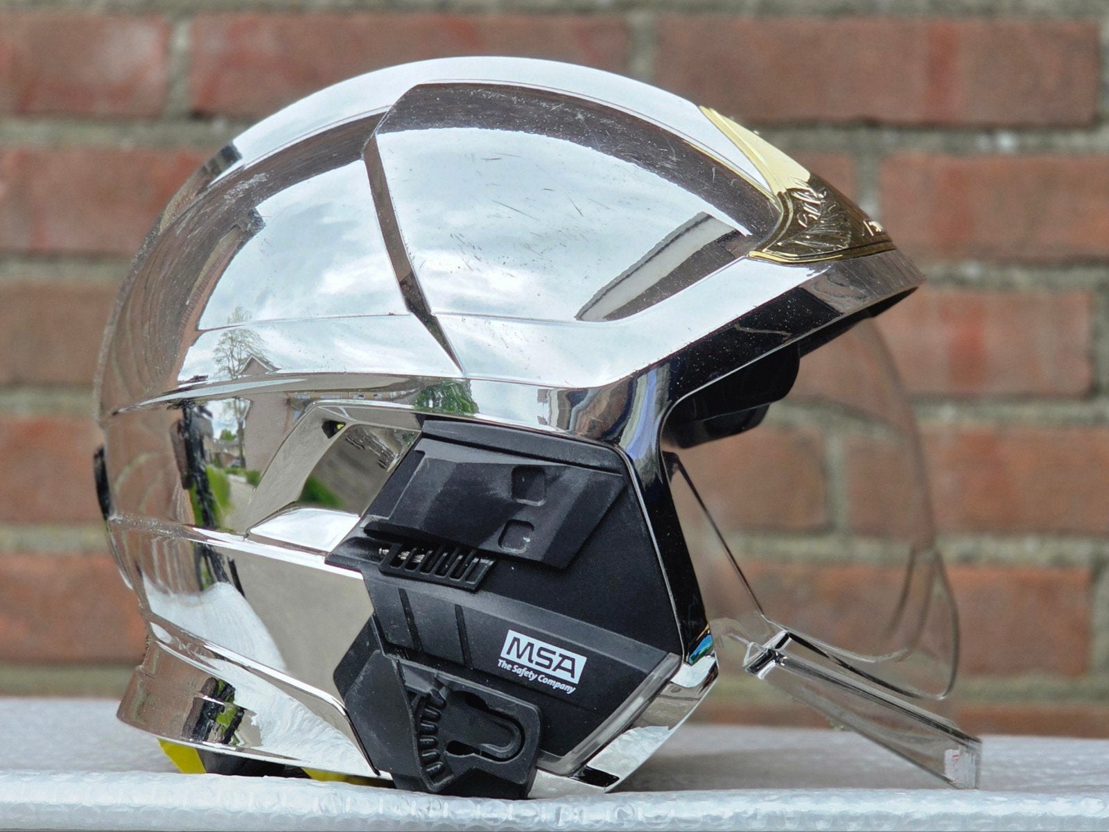 brandweerhelm brandweer MSA casque pompier, Verzamelen, Militaria | Algemeen, Ophalen of Verzenden