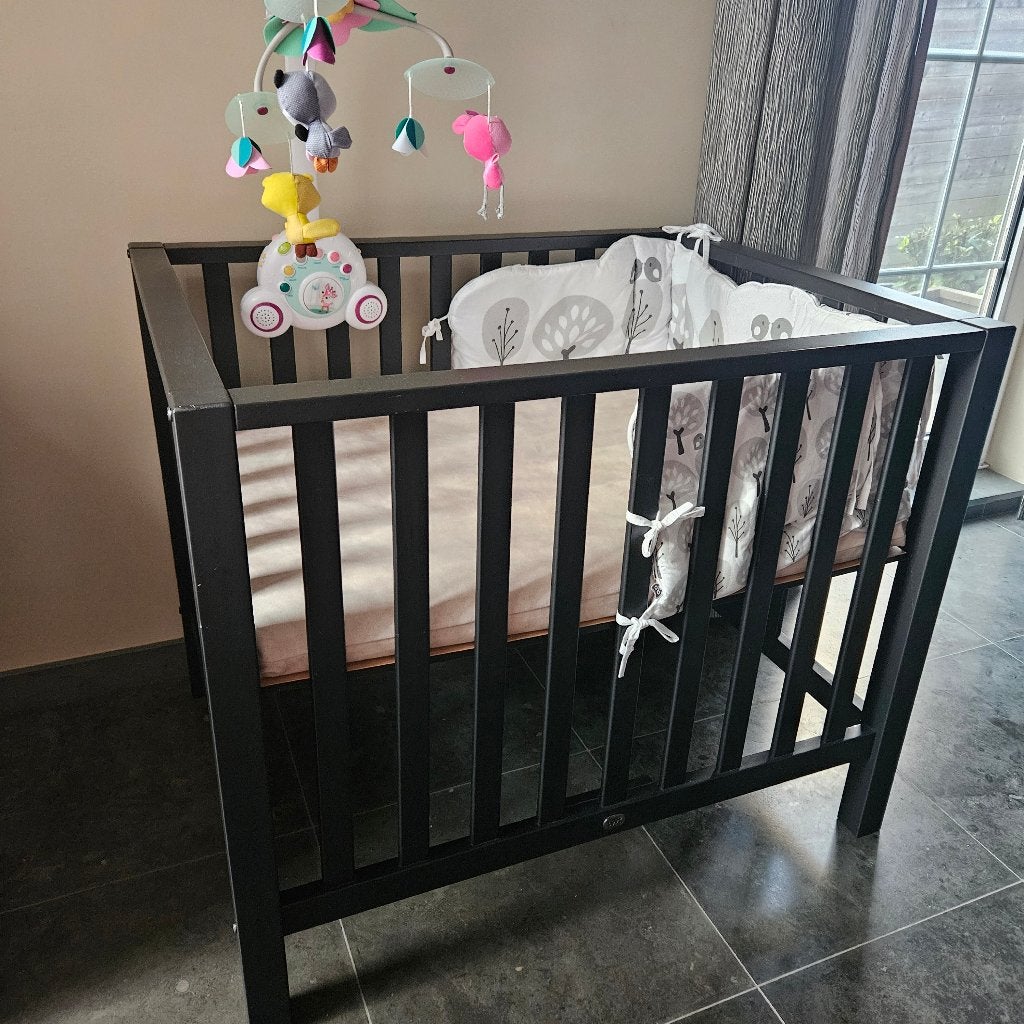 TWF babypark complete set- zwart, Kinderen en Baby's, Babyparken, Ophalen, Zo goed als nieuw, Rechthoekig, In hoogte verstelbaar