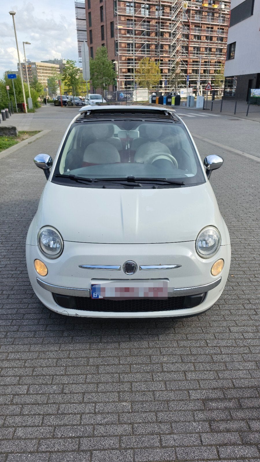Fiat 500 blanche, Achat, Boîte manuelle, Toit ouvrant, 3 portes