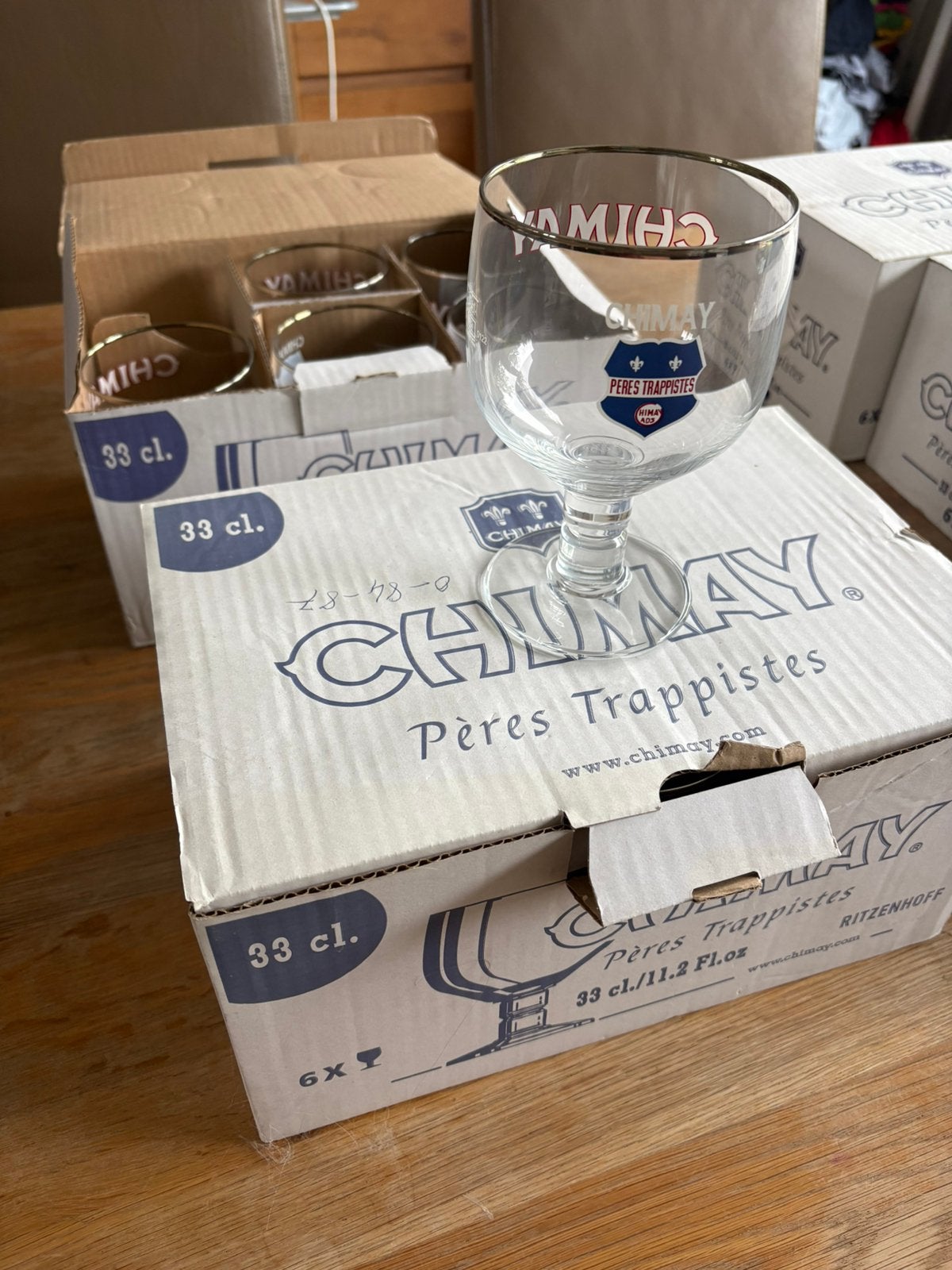 6 verres à Chimay bleue, Collections, Enlèvement, Comme neuf