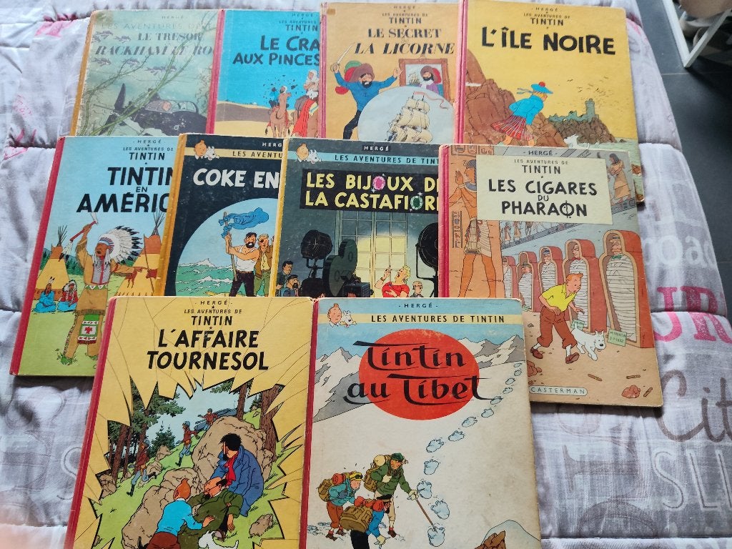 lot de 10 bd tintin  dos rouge, Livres, Plusieurs BD, Enlèvement, Utilisé, Herge