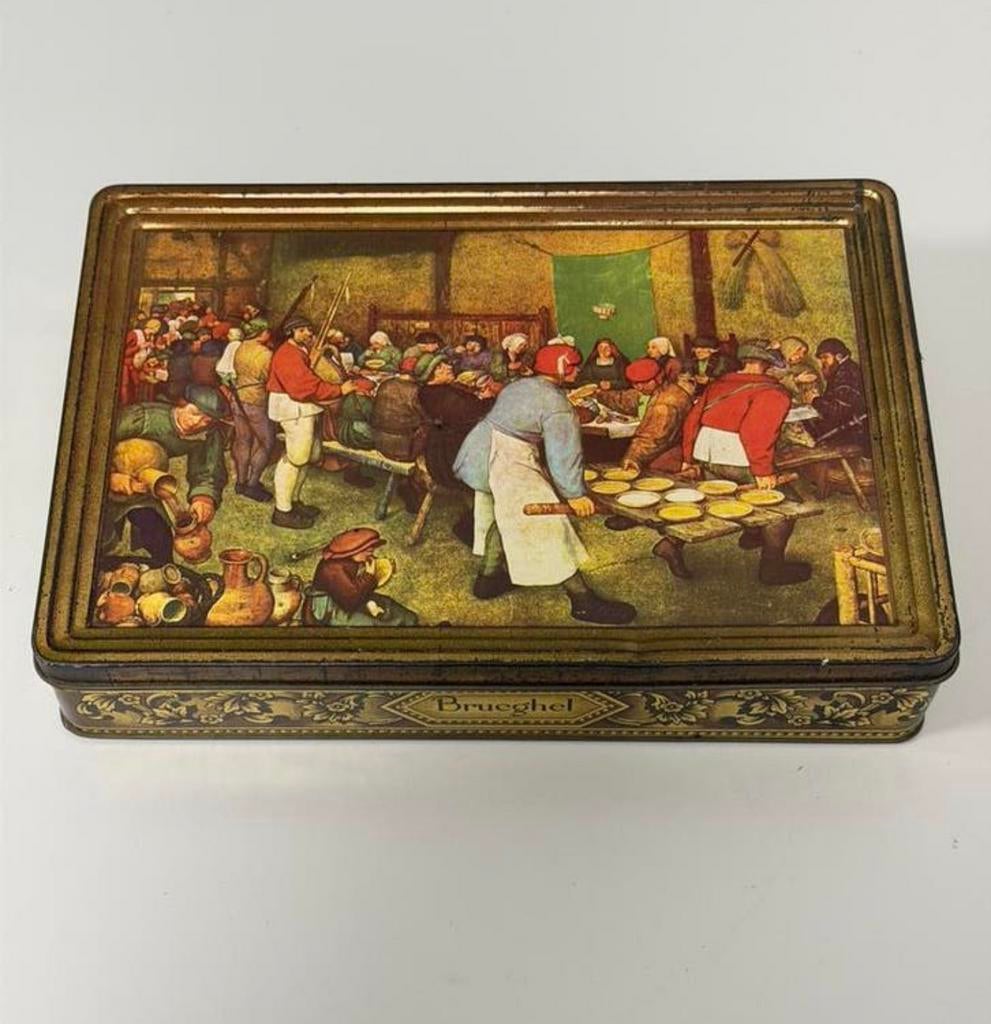 Vintage De Gruyter blikken trommel Brueghel 1953 antiek blik, Verzamelen, Ophalen of Verzenden, Zo goed als nieuw