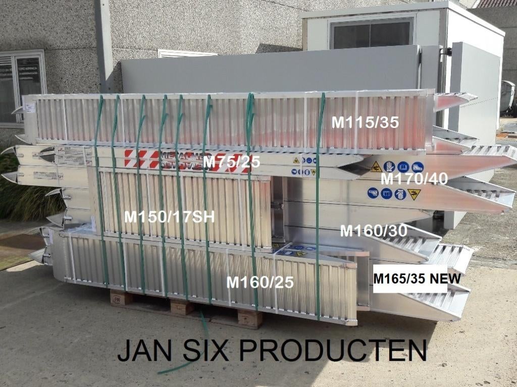 Alu. oprijplaten type 160/25 afm. 2500x460 cap. 9000 kg / pa, Ophalen