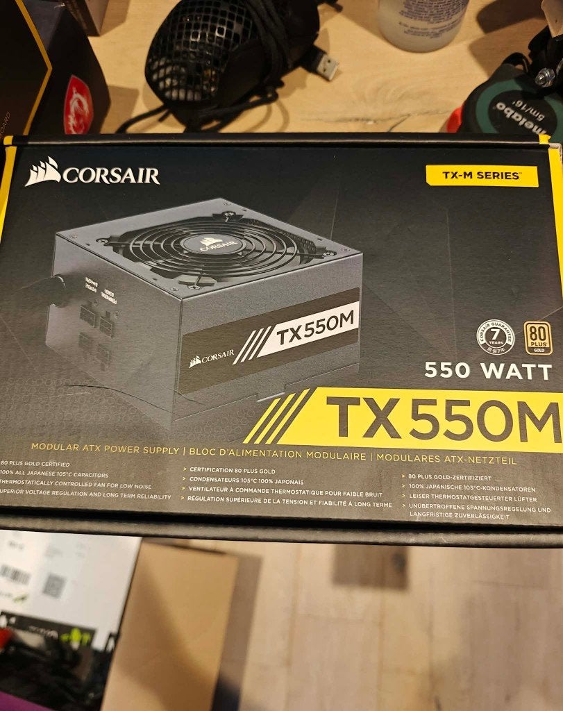Corsair TX550M 80Watt Gold PSU Semi modulair, Informatique & Logiciels, Enlèvement, Utilisé