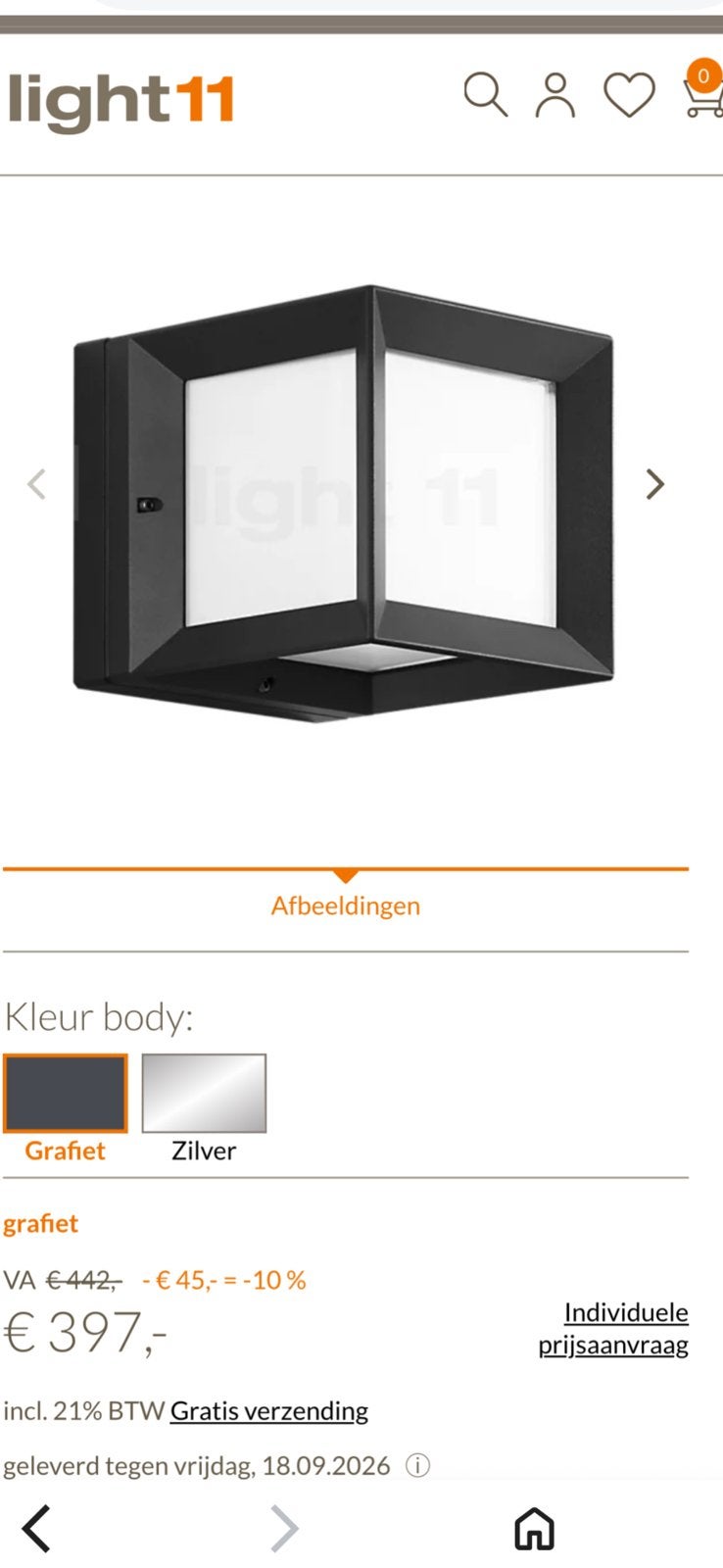 Buitenverlichting, Ophalen, Zo goed als nieuw, Wandlamp