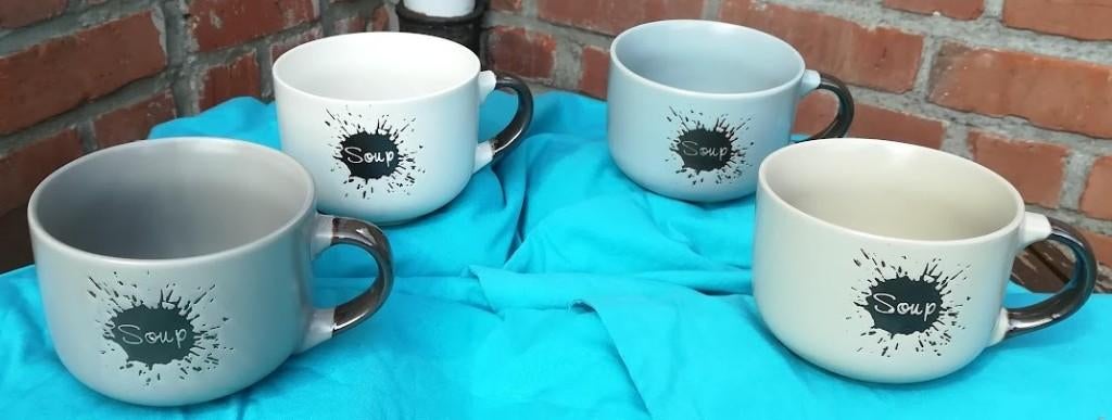4 nieuwe soep tassen Siaki, Huis en Inrichting, Keuken | Servies, Nieuw, Overige typen, Ophalen of Verzenden