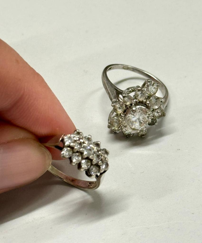 2x Vintage zilveren ring Hallmarked Birmingham 1970-1987, Handtassen en Accessoires, Antieke sieraden, Ophalen of Verzenden, Zilver