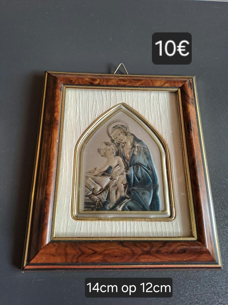 Kadertje met Italiaanse kunst, Antiek en Kunst, Antiek | Religieuze voorwerpen, Ophalen of Verzenden