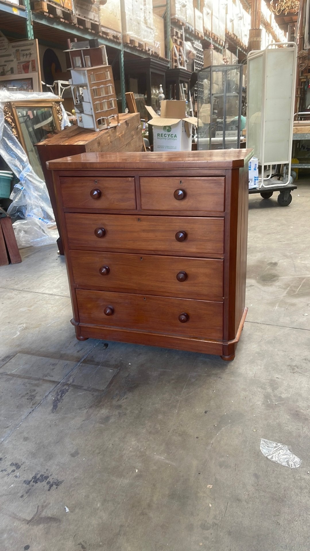 Antieke commode ladekast mahonie-Victoriaans-ca-1900, Ophalen, Zo goed als nieuw