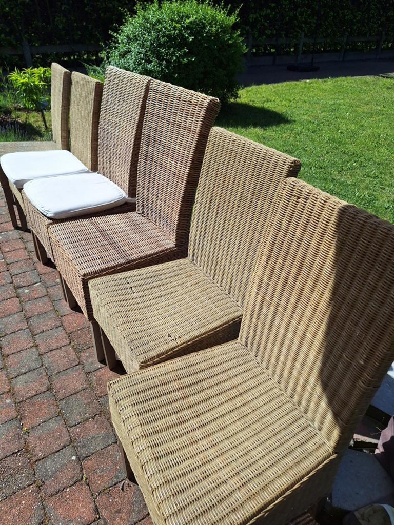 6 rieten stoelen op te halen, Huis en Inrichting, Stoelen, Ophalen