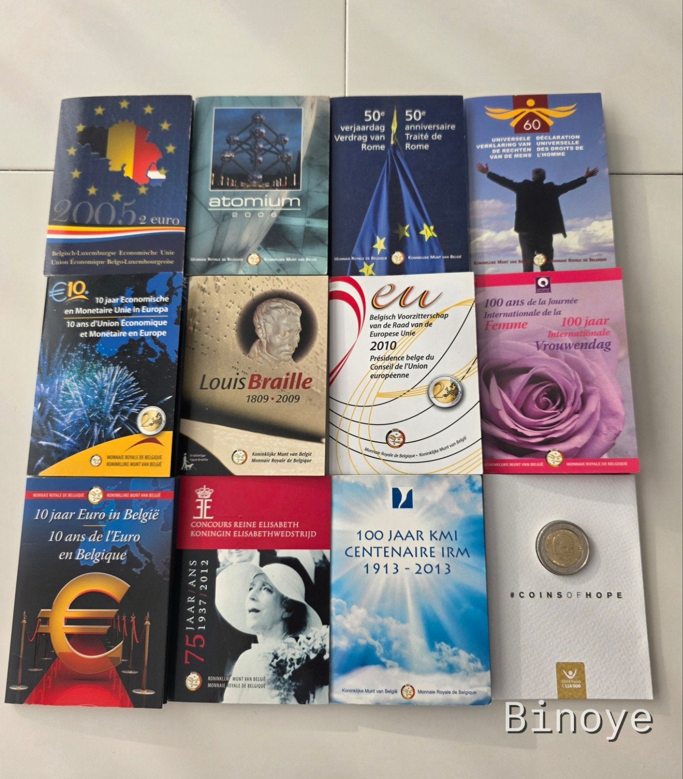 Belgique 2€ Grandes Coincards 2005-2013 + 2016 Child Focus, Postzegels en Munten, Ophalen of Verzenden, België, 2 euro, Setje