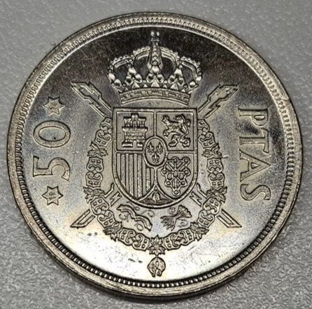 Spanje : 50 Pesetas 1975(76) KM#809 Ref 16854, Postzegels en Munten, Ophalen of Verzenden, Overige landen, Losse munt