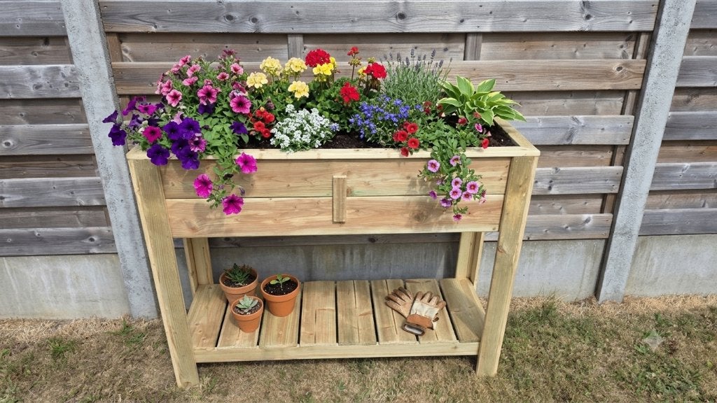 Zelfgemaakte bloembak, Tuin en Terras, Bloembakken en Plantenbakken, Ophalen, Nieuw, Hout, Tuin