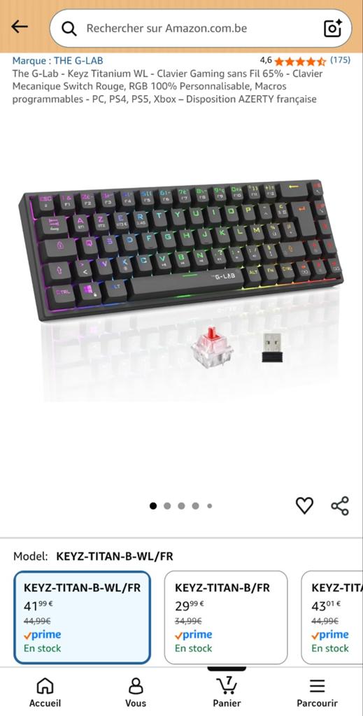 clavier gaming mécanique G-Lab AZERTY, Computers en Software, Toetsenborden, Ophalen, Azerty