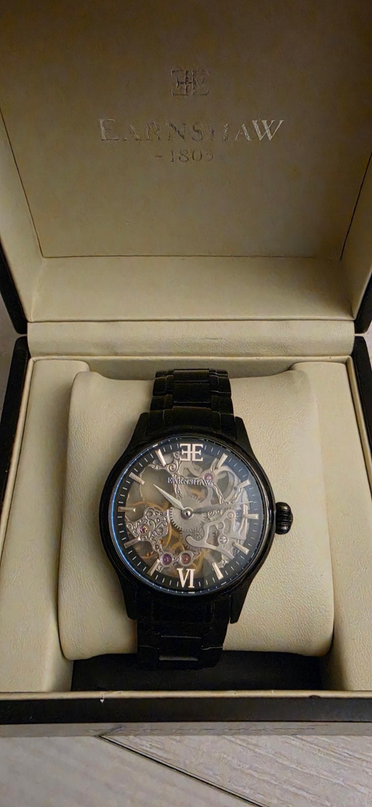 Thomas Earnshaw Bauer Shadow Skeleton ES-8061-11, Bijoux, Sacs & Beauté, Montre-bracelet, Autres marques, Enlèvement, Acier
