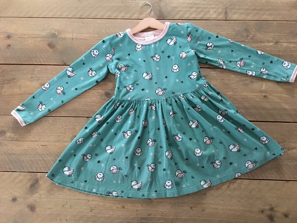 MAXOMORRA munt jurk vogeltjes maat 122 (- 128), Kinderen en Baby's, Kinderkleding | Maat 122, Gebruikt, Meisje, Ophalen of Verzenden