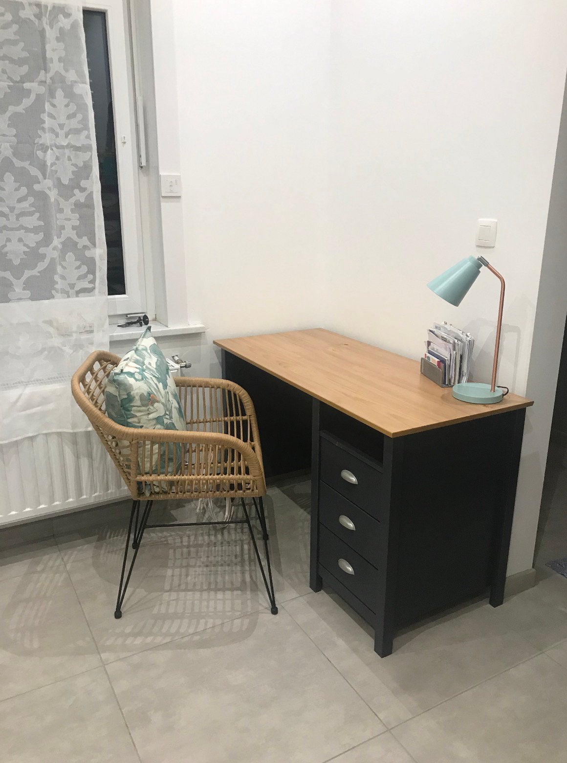 Bureau bois et gris anthracite, Maison & Meubles, Enlèvement, Utilisé, Bois