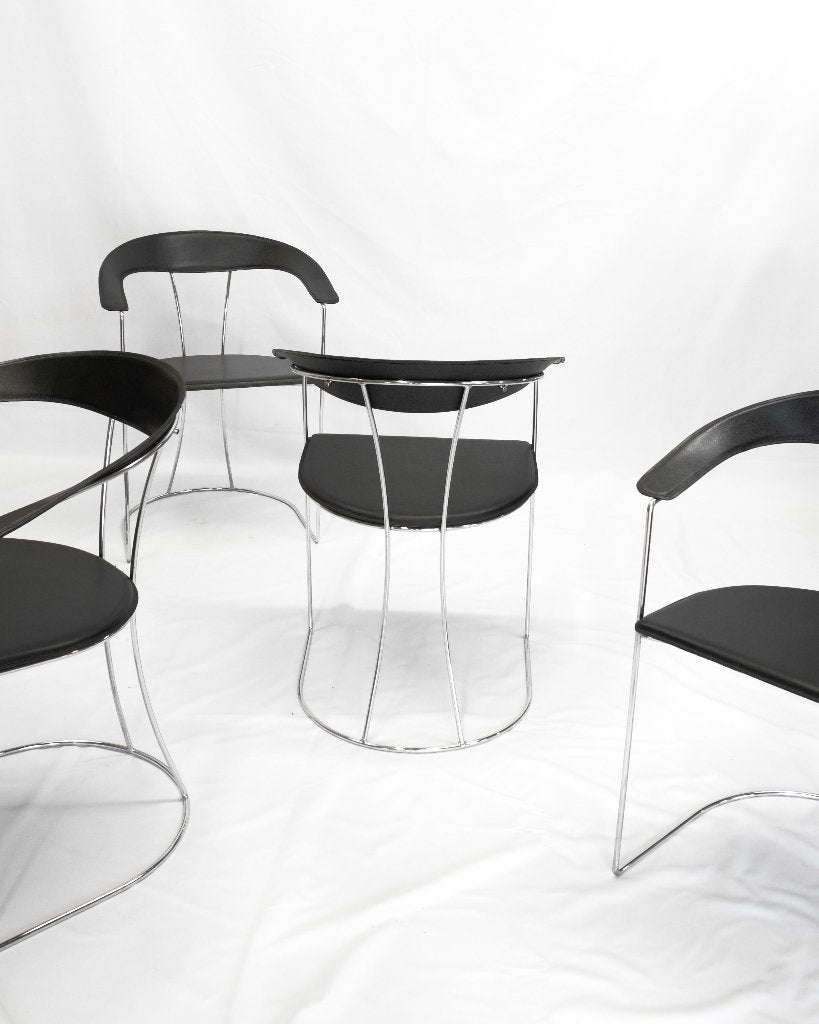 4 Ursula designstoelen van Arrben, Ophalen, Zwart, Zo goed als nieuw, Vier