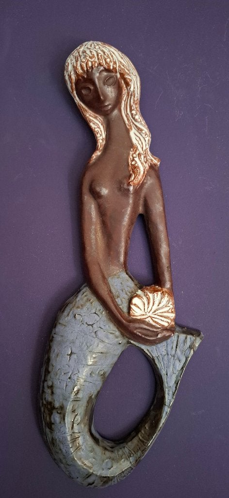 Sculpture murale en céramique représentant une sirène, Antiquités & Art, Enlèvement ou Envoi