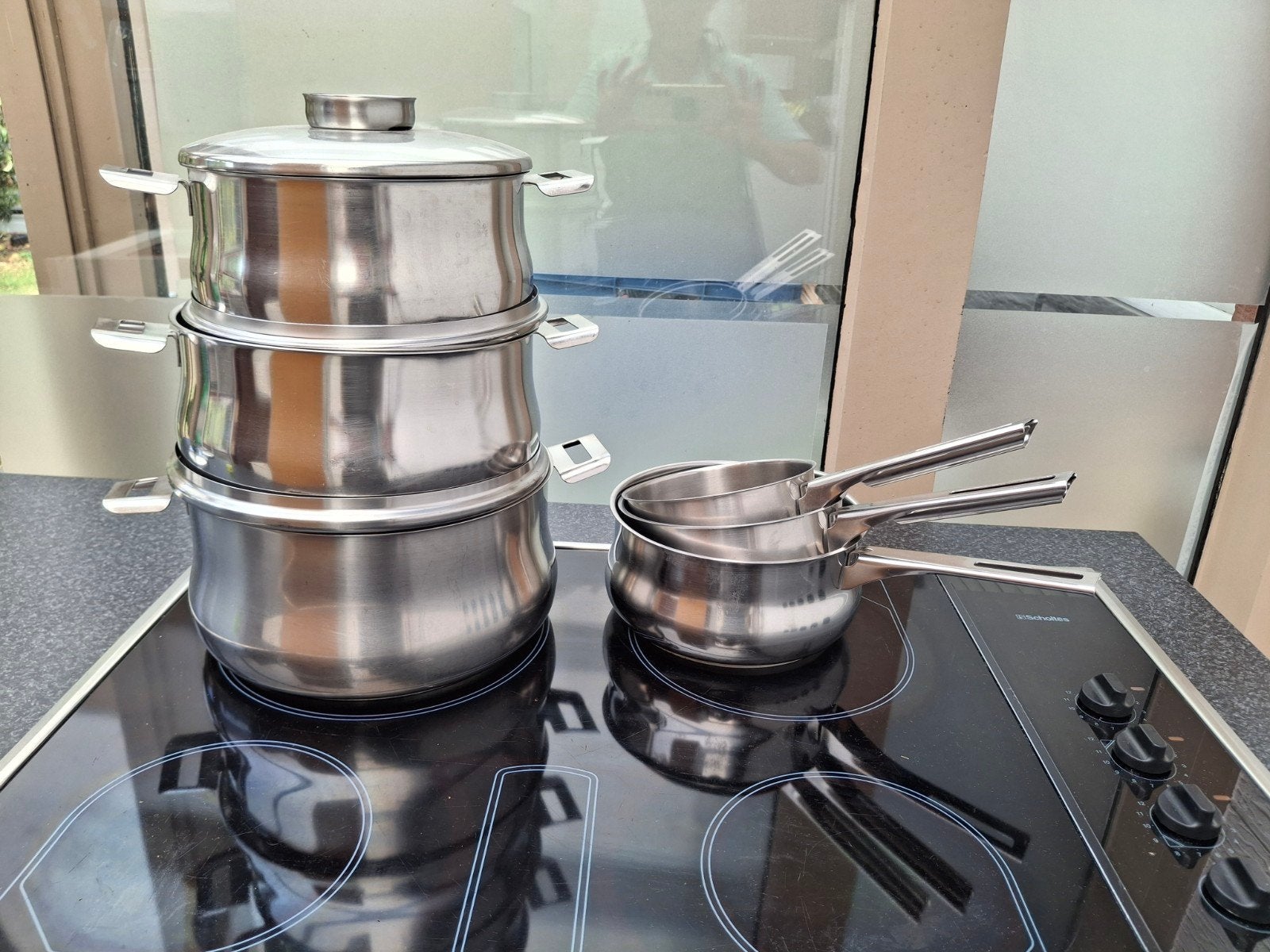 casseroles, poêles, autocuiseurs, Maison & Meubles, Inox, Enlèvement, Utilisé, Autres marques