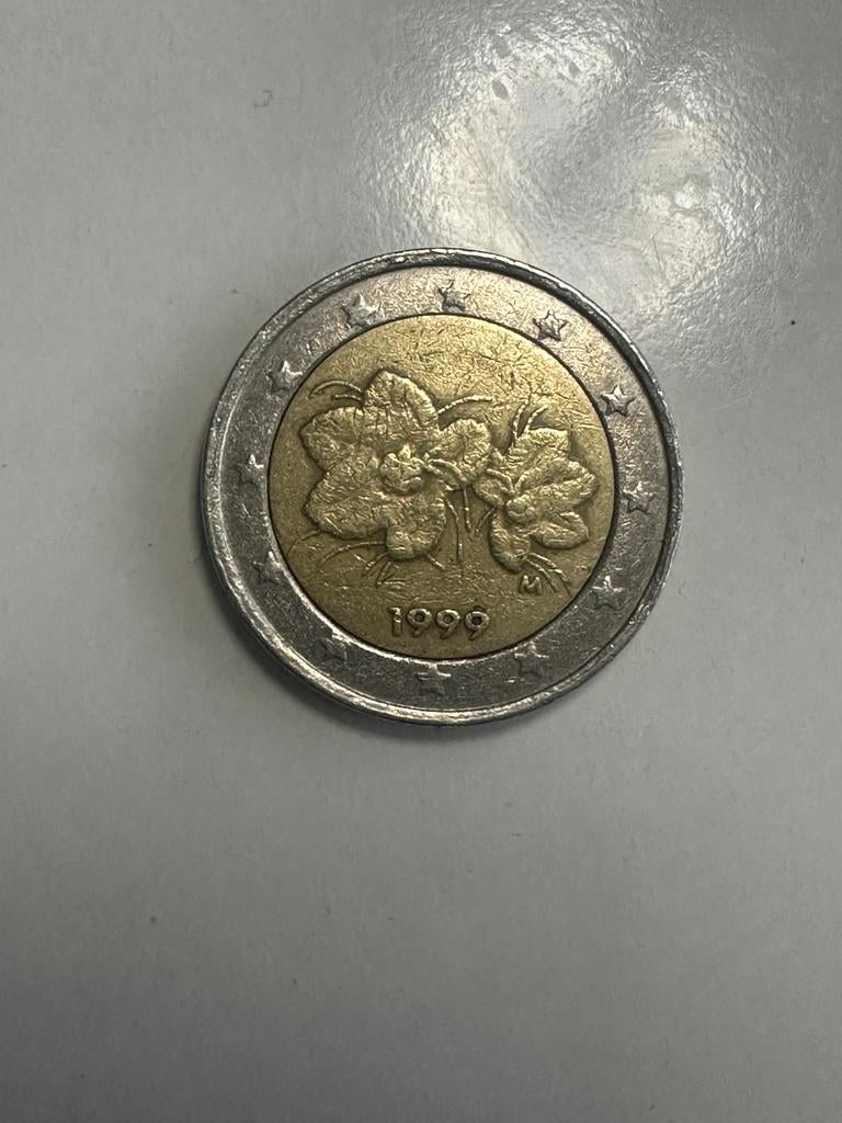 Finland muntstuk €2, 1999 met slagfouten zeldzaam exemplaar, Ophalen, Finland, 2 cent