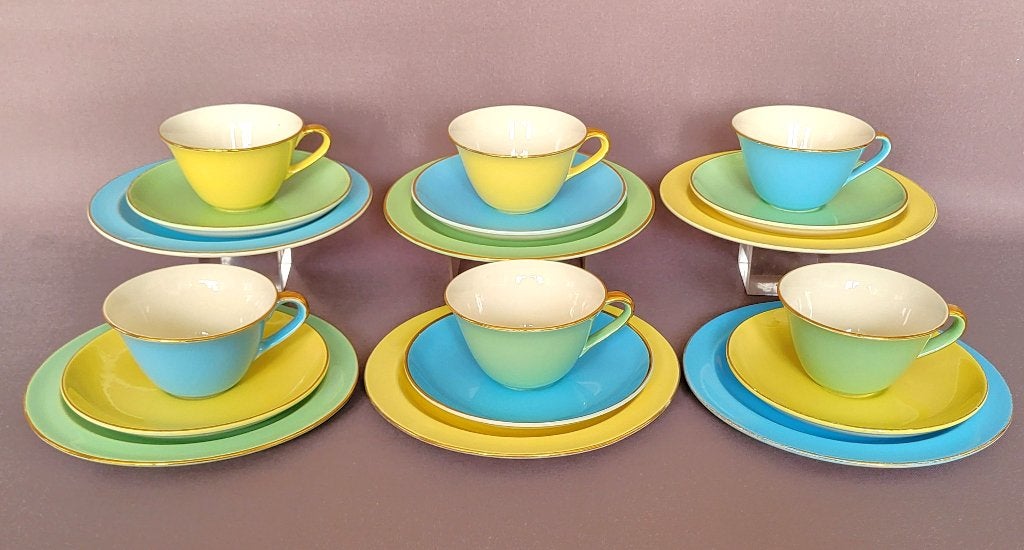 ✔️Boch Pastel Vintage 60' 6 personen servies, Antiek en Kunst, Antiek | Servies compleet, Verzenden