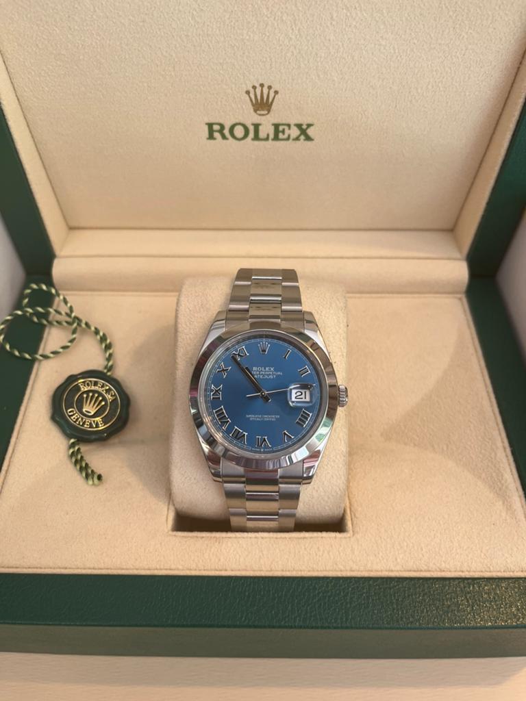 Rolex Datejuste Azzuro -Full set - dec. 2022, Bijoux, Sacs & Beauté, Montres | Anciennes | Antiquités, Enlèvement ou Envoi, Montre-bracelet