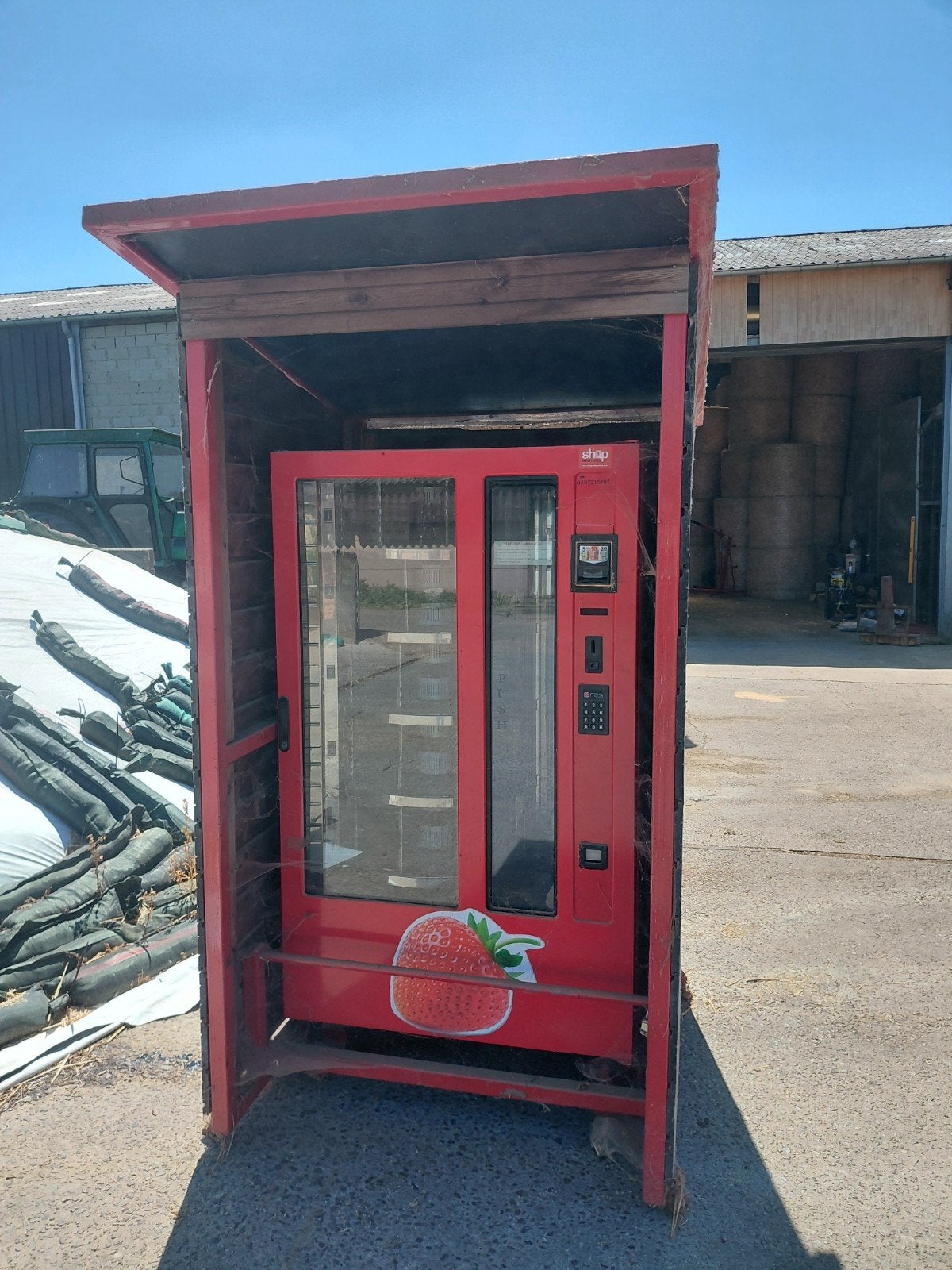automaat aardbeien, Ophalen