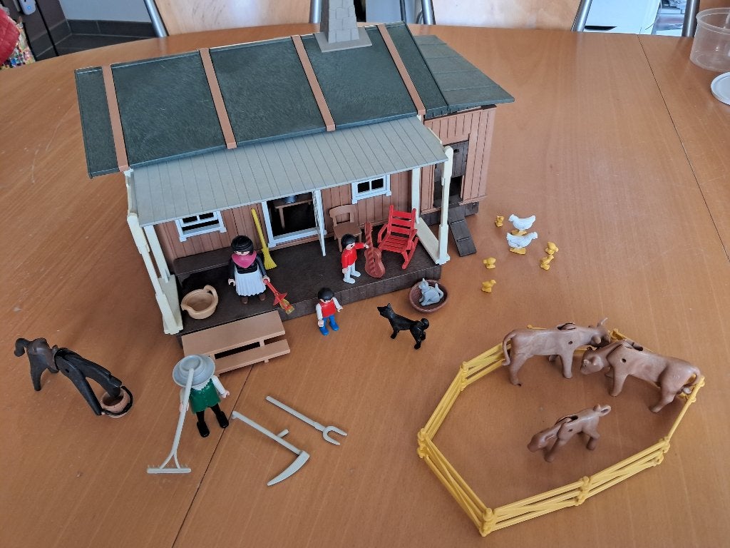 playmobil boerderij, ranch western, country met 4 figuurtjes, Enlèvement ou Envoi, Utilisé, Country, Bâtiment