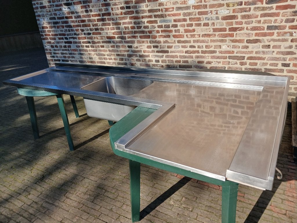 RVS Spoeltafel met opkant, Enlèvement, Mobilier en inox