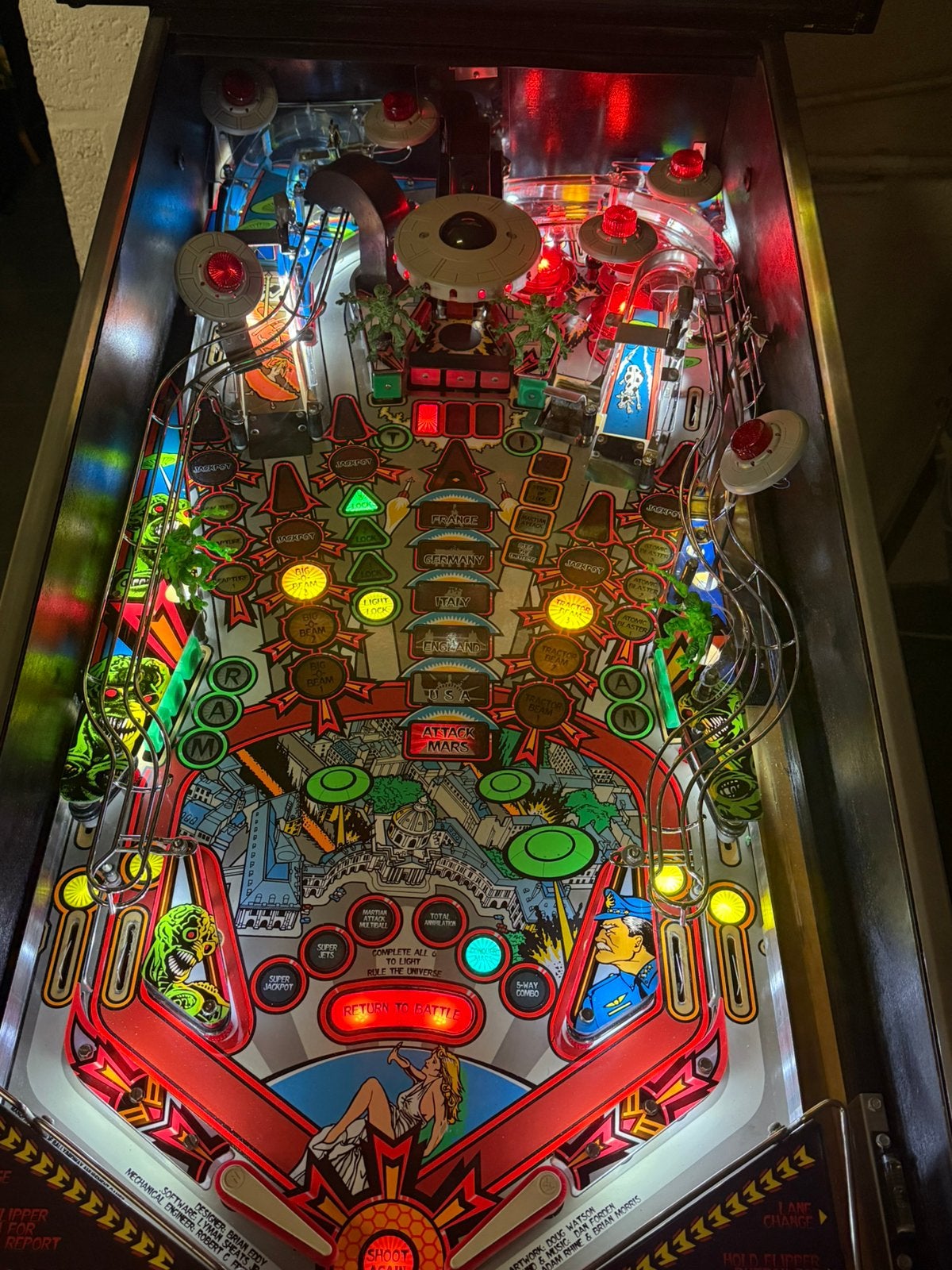Flipperkast Attack from Mars AFM - Bally 1995, Ophalen, Gebruikt, Bally, Dot-matrix