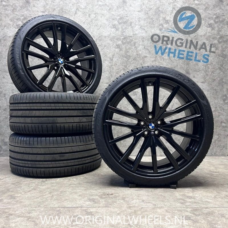 22 inch originele velgen + zomerbanden BMW X5 X6 742 M, Pneus et Jantes, -, Autres dimensions, Utilisé