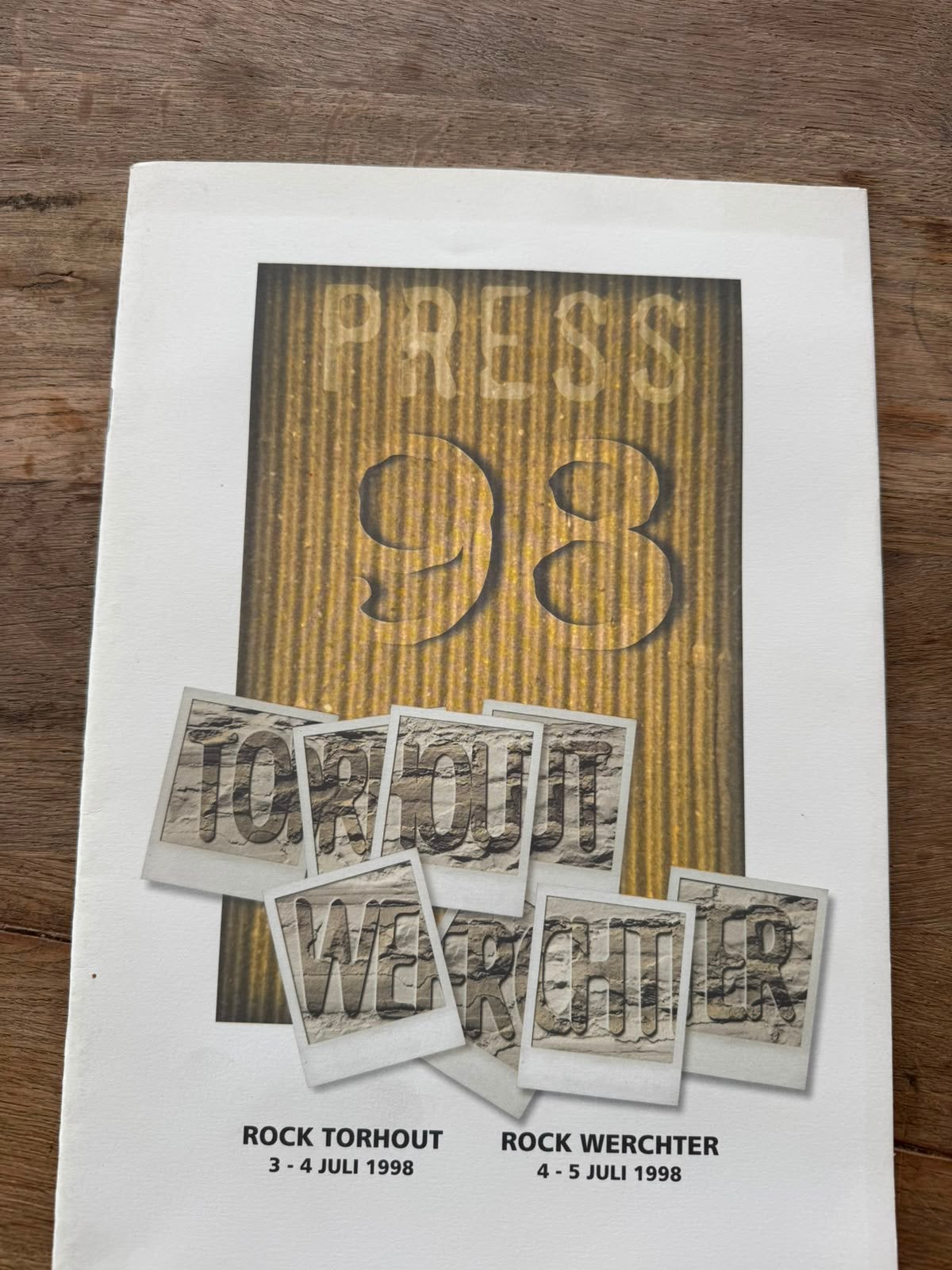 Dossier de presse Torhout-Werchter 1998, Collections, Musique, Artistes & Célébrités, Enlèvement ou Envoi, Comme neuf
